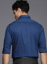 Raymond Men Blue Pure Cotton Slim Fit Long Sleeves Formal Shirt
