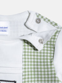 Moms Love Infant Boys Checked Pure Cotton Romper
