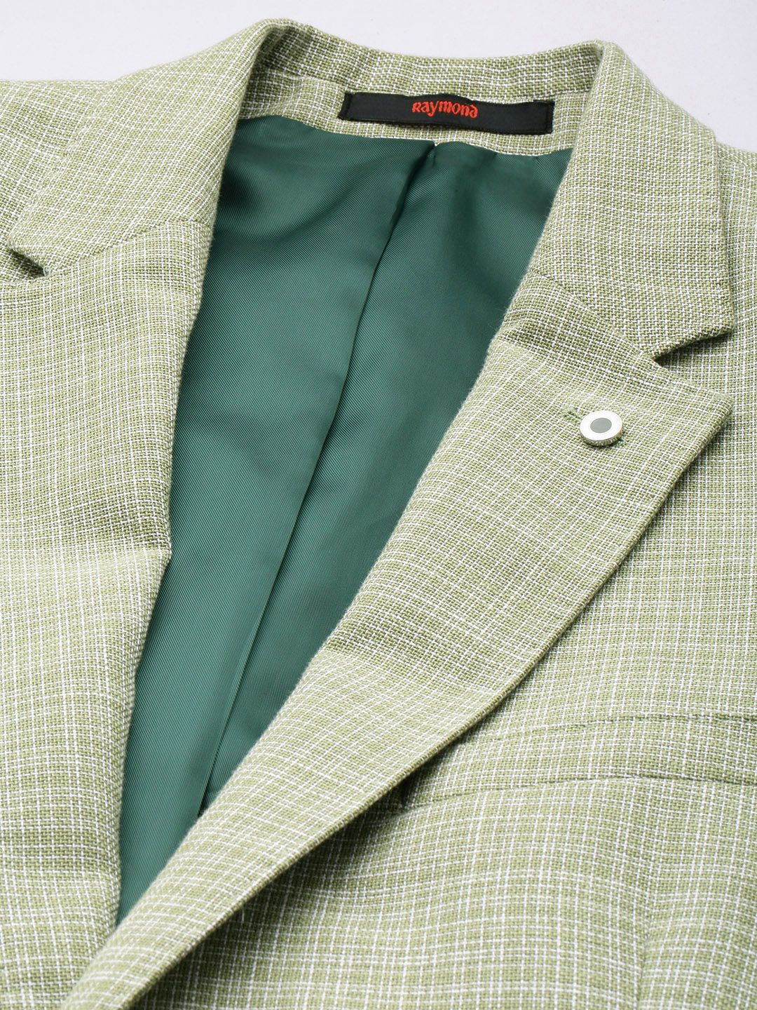 Raymond Contemporary Fit Checked Single-Breasted Formal Blazer