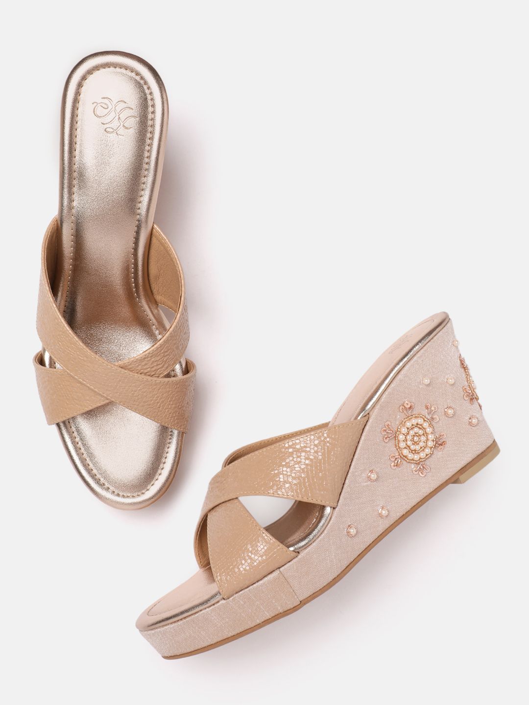 House of Pataudi Embellished Wedges