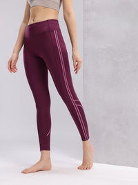 HRX by Hrithik Roshan Rapid-Dry Women Striped Yoga Tights