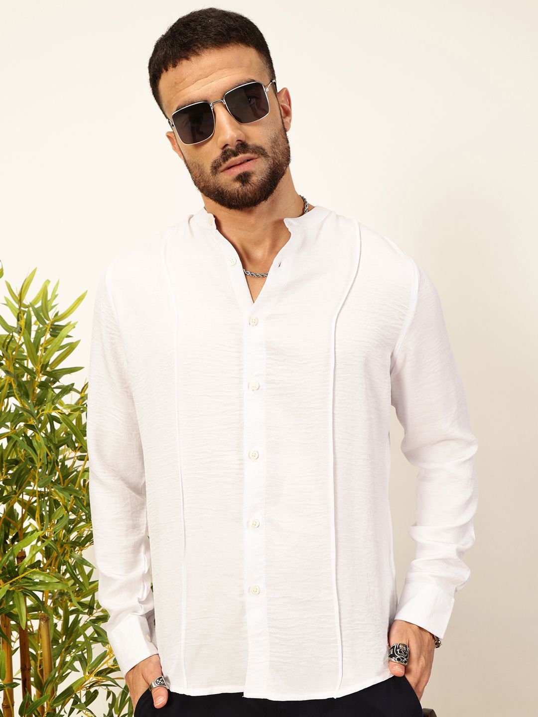 Thomas Scott Men Premium Slim Fit Textured Casual Shirt