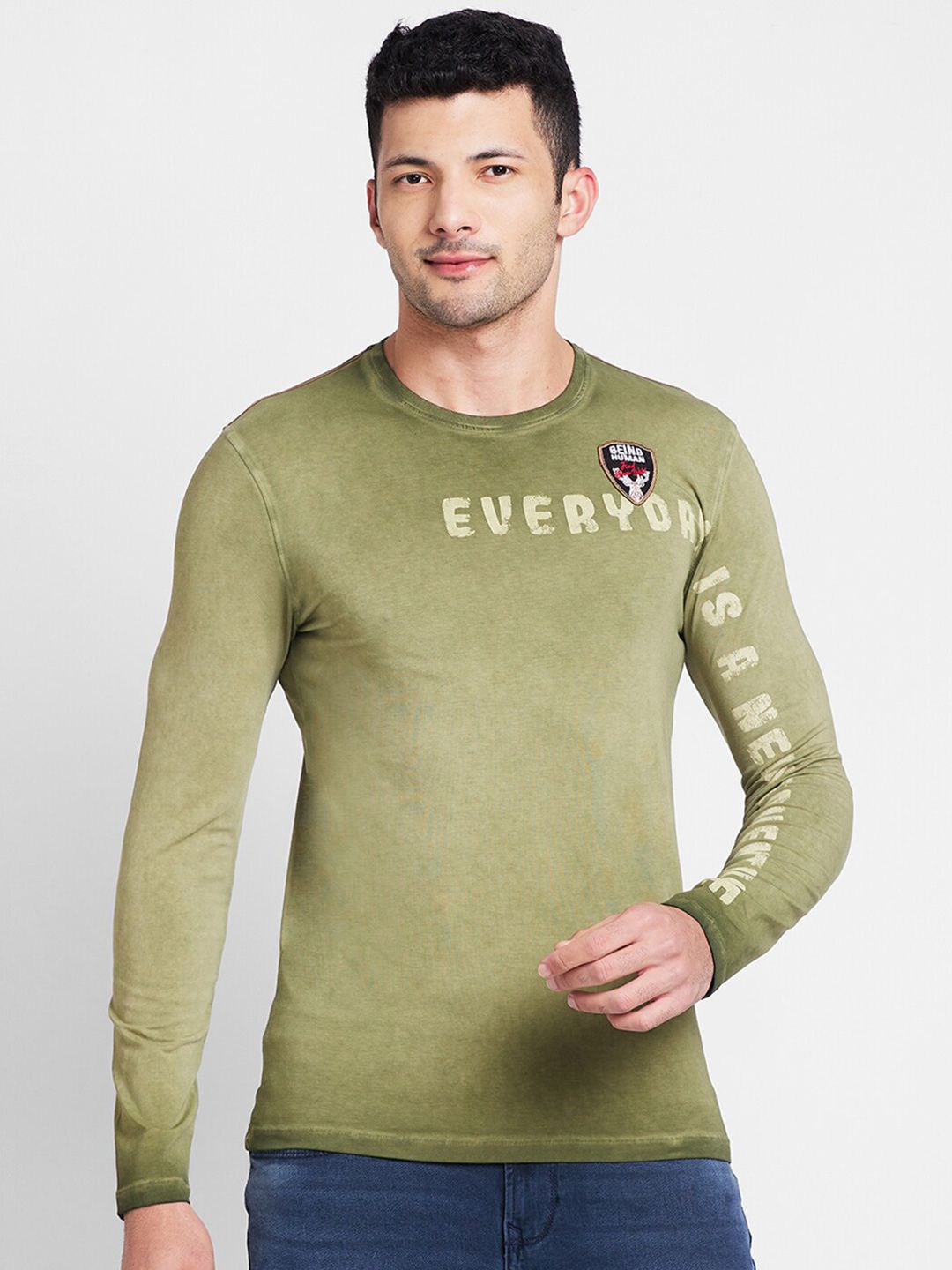 Being Human Typography Printed Round Neck T-shirt