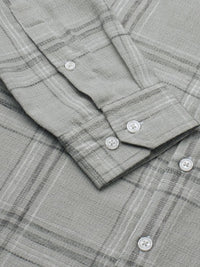 VASTRADO Classic Gauze Grid Tartan Checked Slim Fit Cotton Casual Shirt