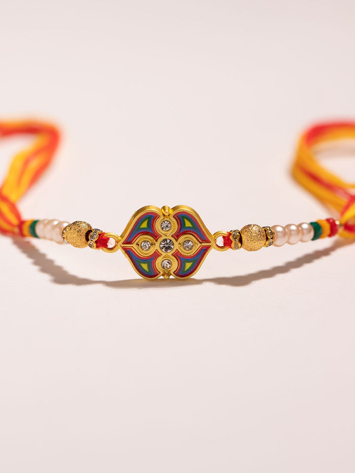 Voylla Enamel Elegance Designer Beaded Benang Rakhi