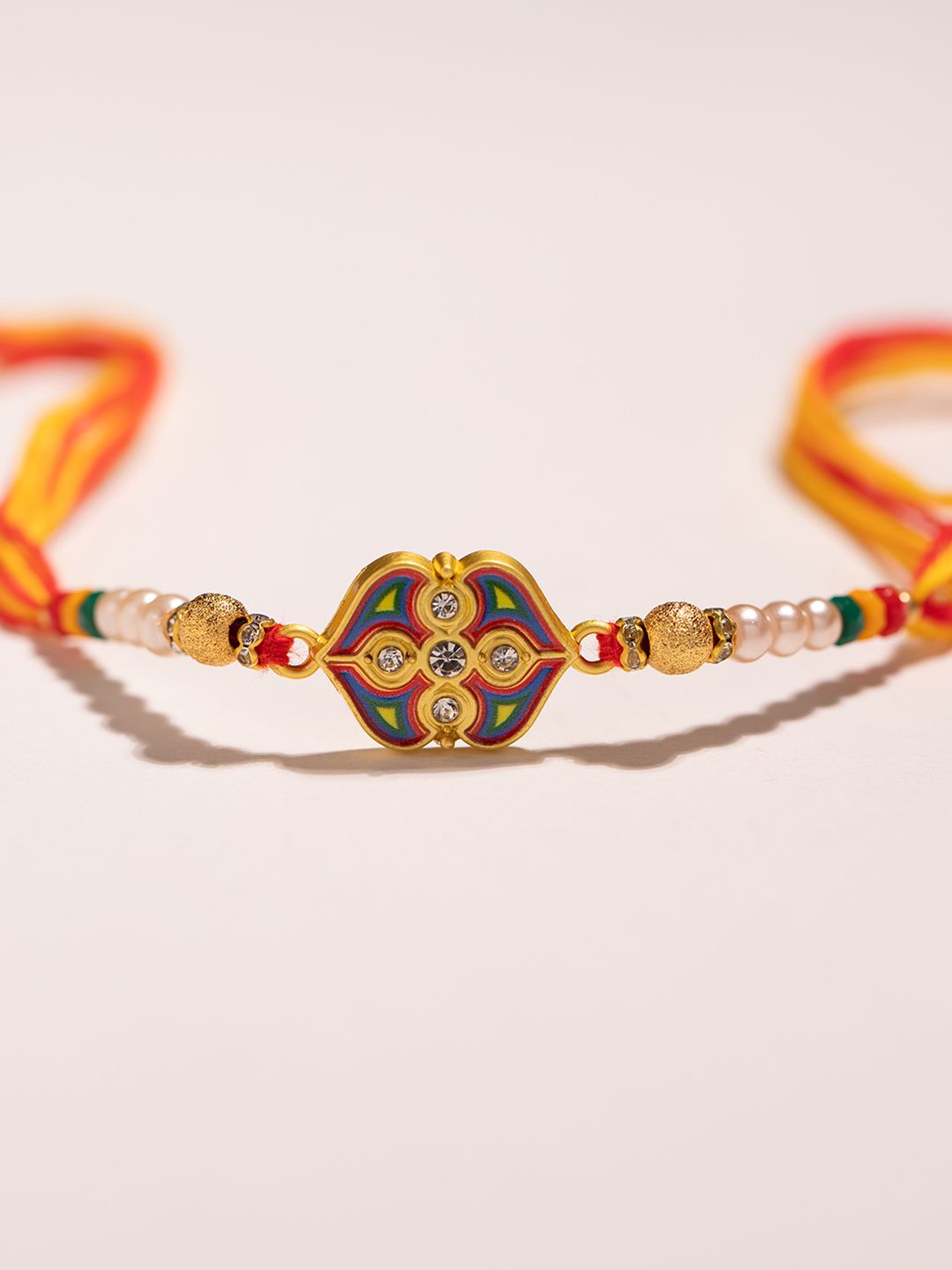 Voylla Enamel Elegance Designer Beaded Benang Rakhi