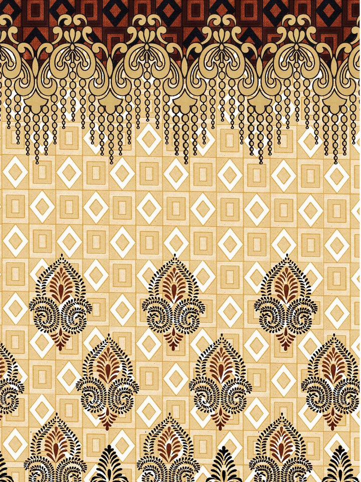 Story@home Bronze-Toned & Brown 2 Pieces Geometric Window Curtain