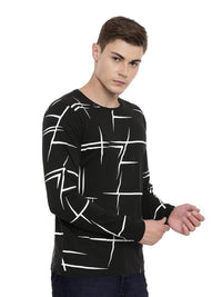 ADRO Men Abstract Printed Round Neck T-shirt