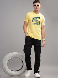 ADRO Men Typography Printed Applique T-shirt