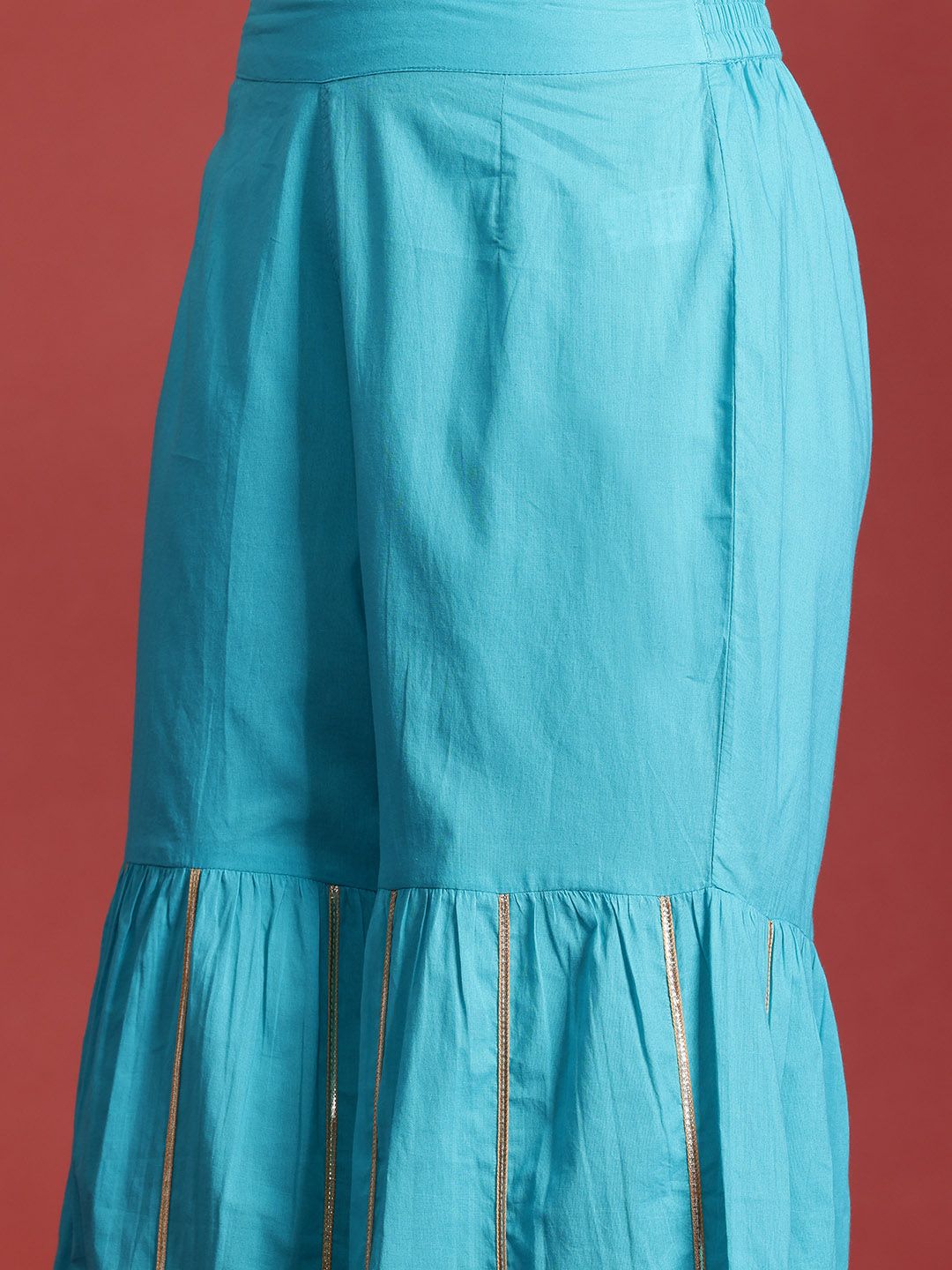 Anouk Tyohar Collection Gotta Patti Pure Cotton Kurti with Sharara & Dupatta