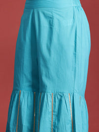 Anouk Tyohar Collection Gotta Patti Pure Cotton Kurti with Sharara & Dupatta