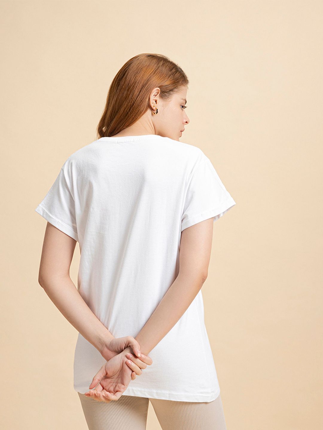 Bewakoof Women Printed Drop-Shoulder Sleeves Boyfriend Fit T-shirt