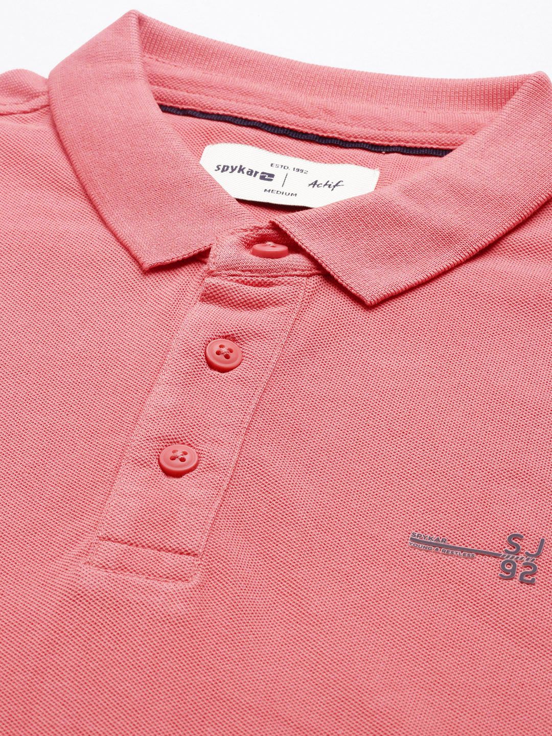 SPYKAR Men Polo Collar Pure Cotton Slim Fit T-shirt