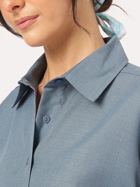 DressBerry Statement Roll-Up Tabs  Longline Shirt