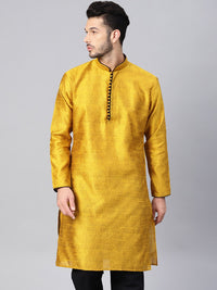 SOJANYA Lelaki Mustard Kurta Lurus Padat