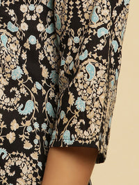 W Paisley Printed V Neck Straight Kurta