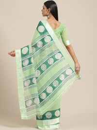 Saree mall Green & Grey Silk Cotton Sarees