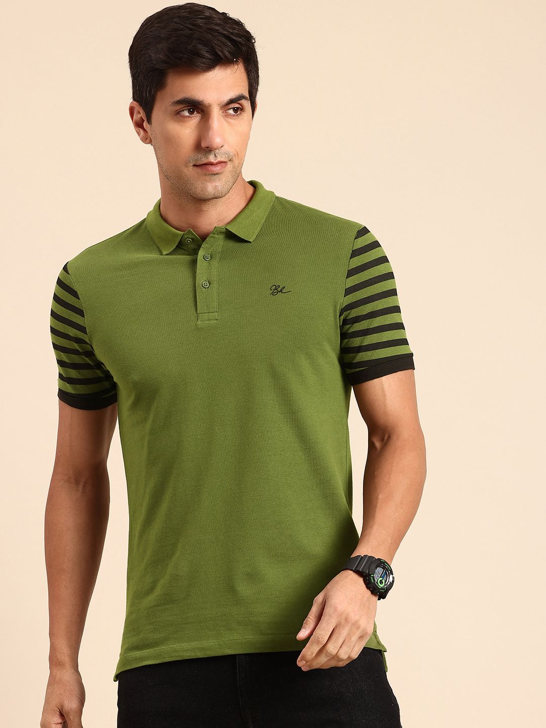 Being Human Pure Cotton Polo Collar T-shirt