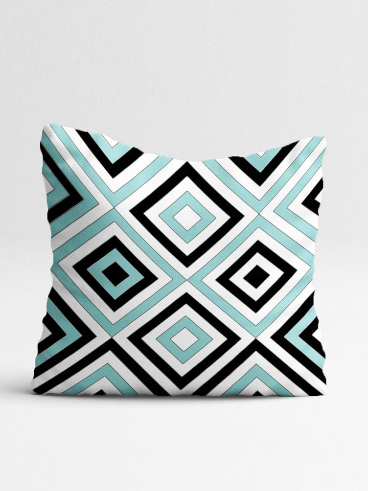 STITCHNEST Blue & White Set of 5 Geometric Square Cushion Covers