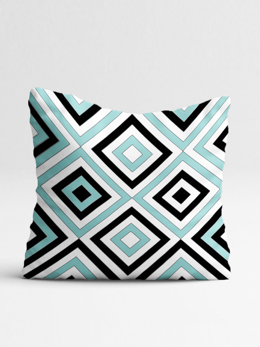 STITCHNEST Blue & White Set of 5 Geometric Square Cushion Covers