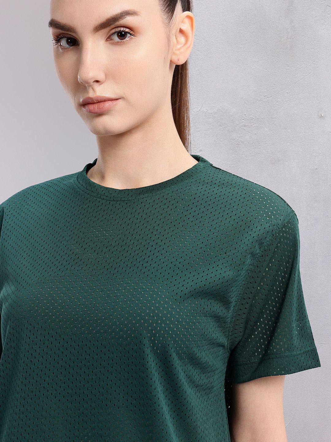 HRX by Hrithik Roshan Women Perforated Rapid-Dry Training T-shirt