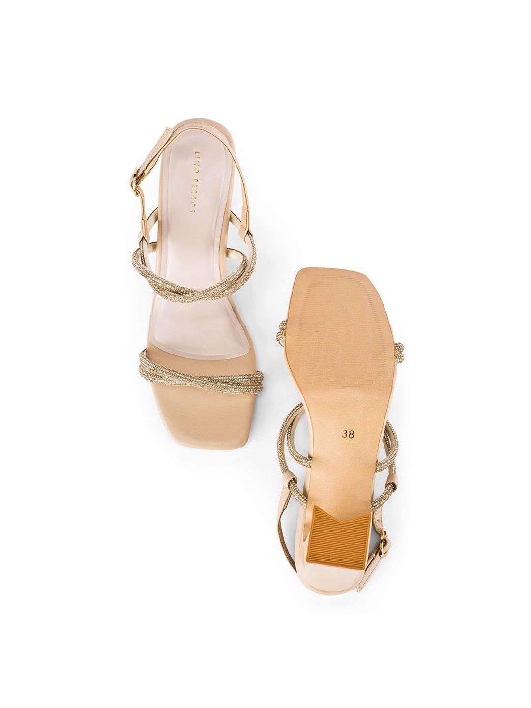 Lino Perros Women Embellished Open Toe Block Sandals