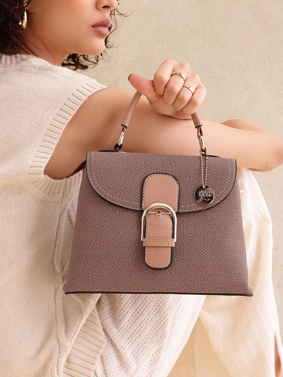 all about you Textured Structured Satchel