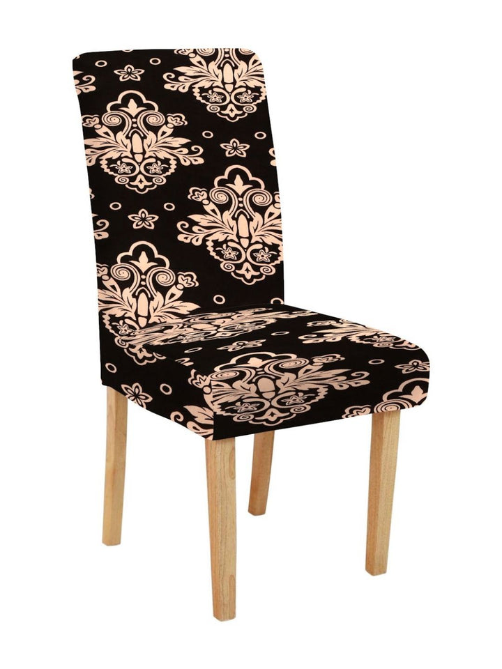 HOSTA HOMES Black & Pink Printed Chair Covers