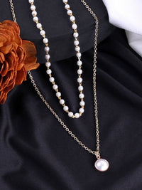 VOGUE PANASH Gold-Plated Pearl Layered Necklace