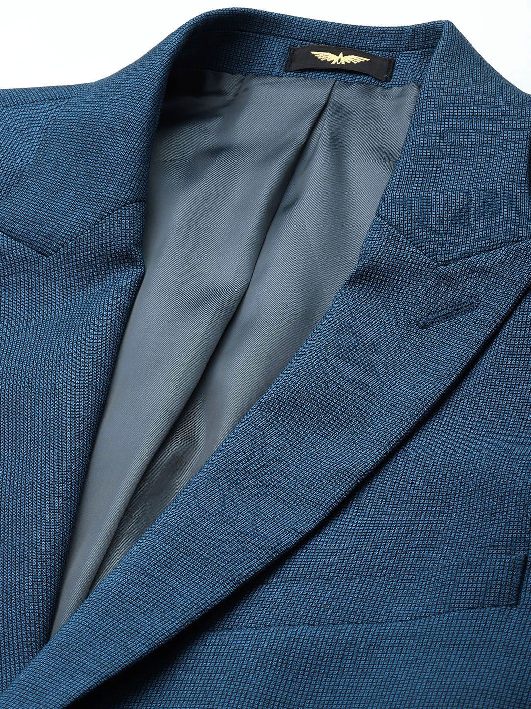 Park Avenue Reka Bentuk Self Textured Single Breasted Fit Regular 3 Piece Party Suits