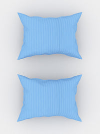 TEAL BY CHUMBAK Blue Printed 210 TC Queen Bedsheet with 2 Pillow Covers