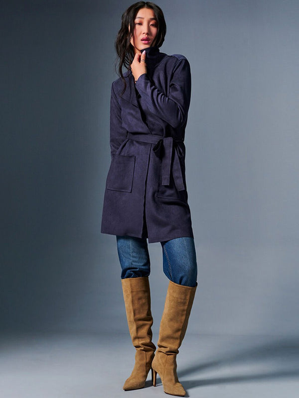 AND Stand Collar Longline Tailored Jacket