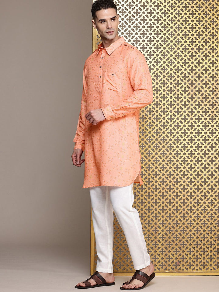 House of Pataudi Floral Printed Pathani Jashn Kurta