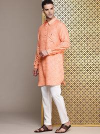 House of Pataudi Floral Printed Pathani Jashn Kurta