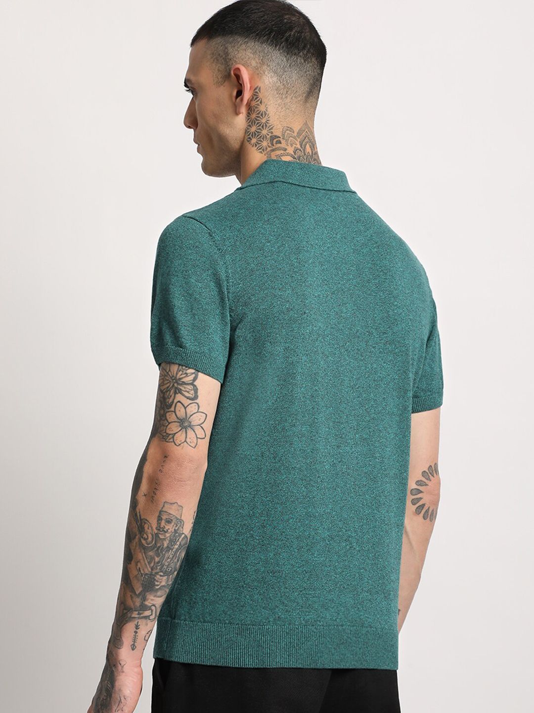THE BEAR HOUSE Men Solid Regular Fit Cotton Polo Collar T-Shirts