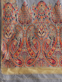 Saree mall Grey & Golden Woven Design Banarasi Saree