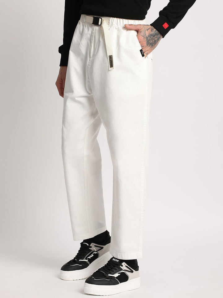 THE BEAR HOUSE Men Straight Fit Mid Rise Cotton Trousers