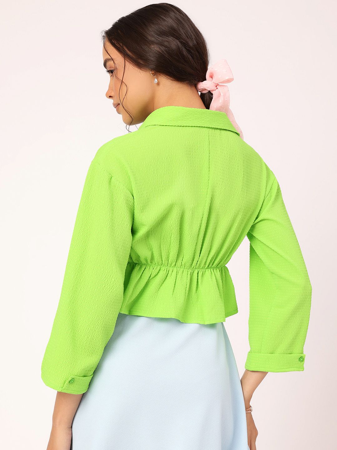 DressBerry Seersucker Shirt Style Top