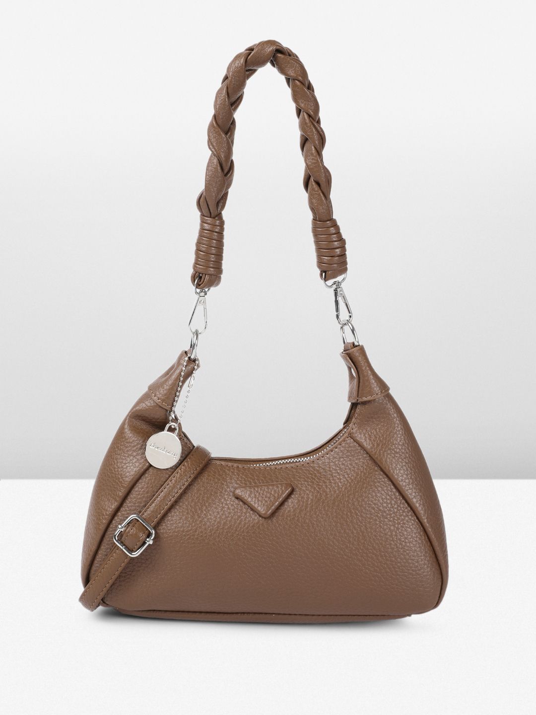 DressBerry Textured Structured Hobo Bag