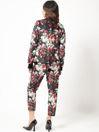 Rareism Floral Printed Slim-Fit Single-Breasted Blazer