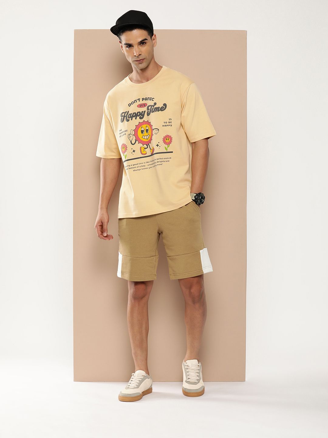 Difference of Opinion Men Graphic Printed Embossed Oversized T-shirt
