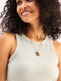 SASSAFRAS BASICS Ribbed Cotton Fitted Top