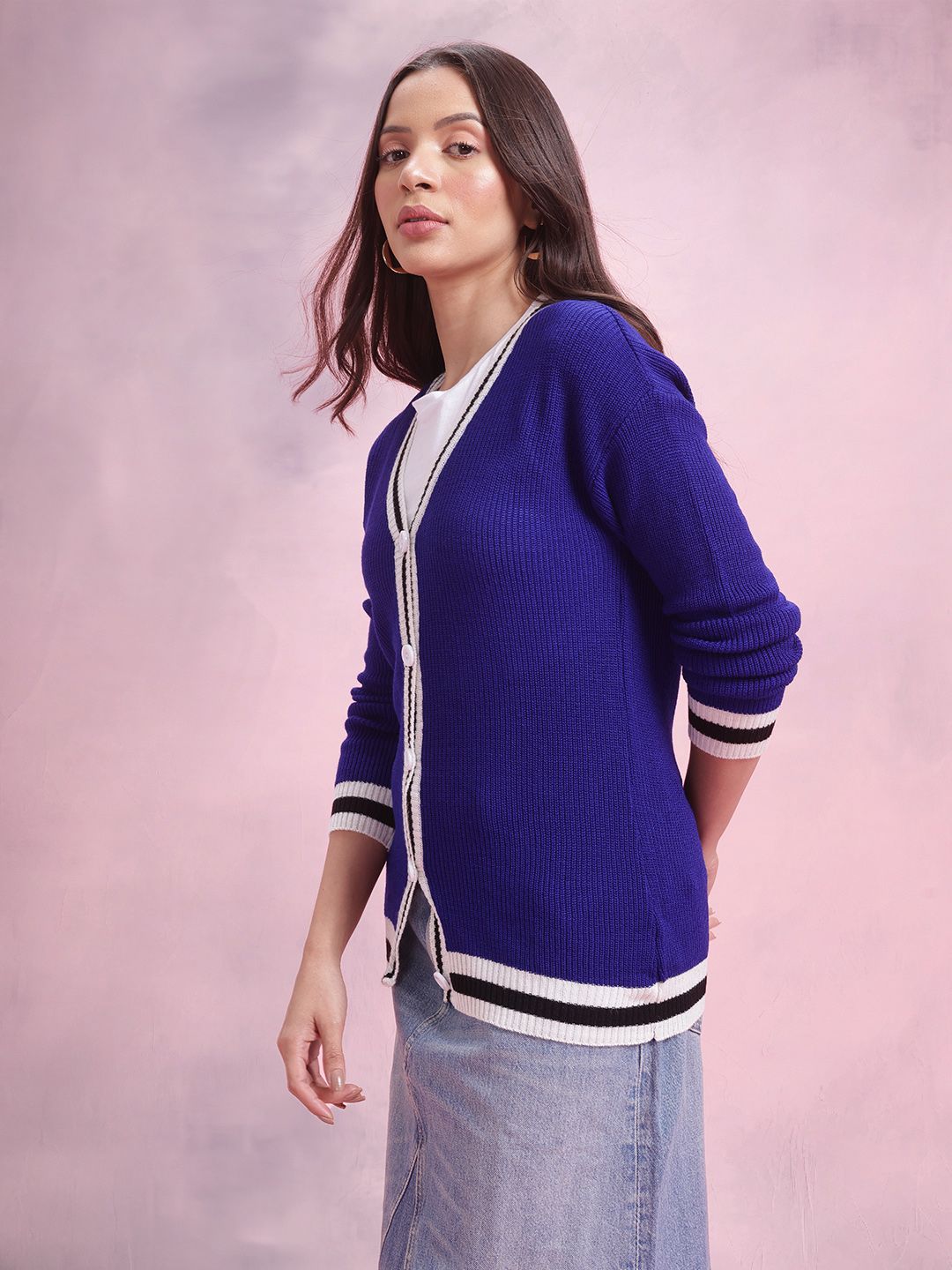 DressBerry Cardigan with Contrast Trims