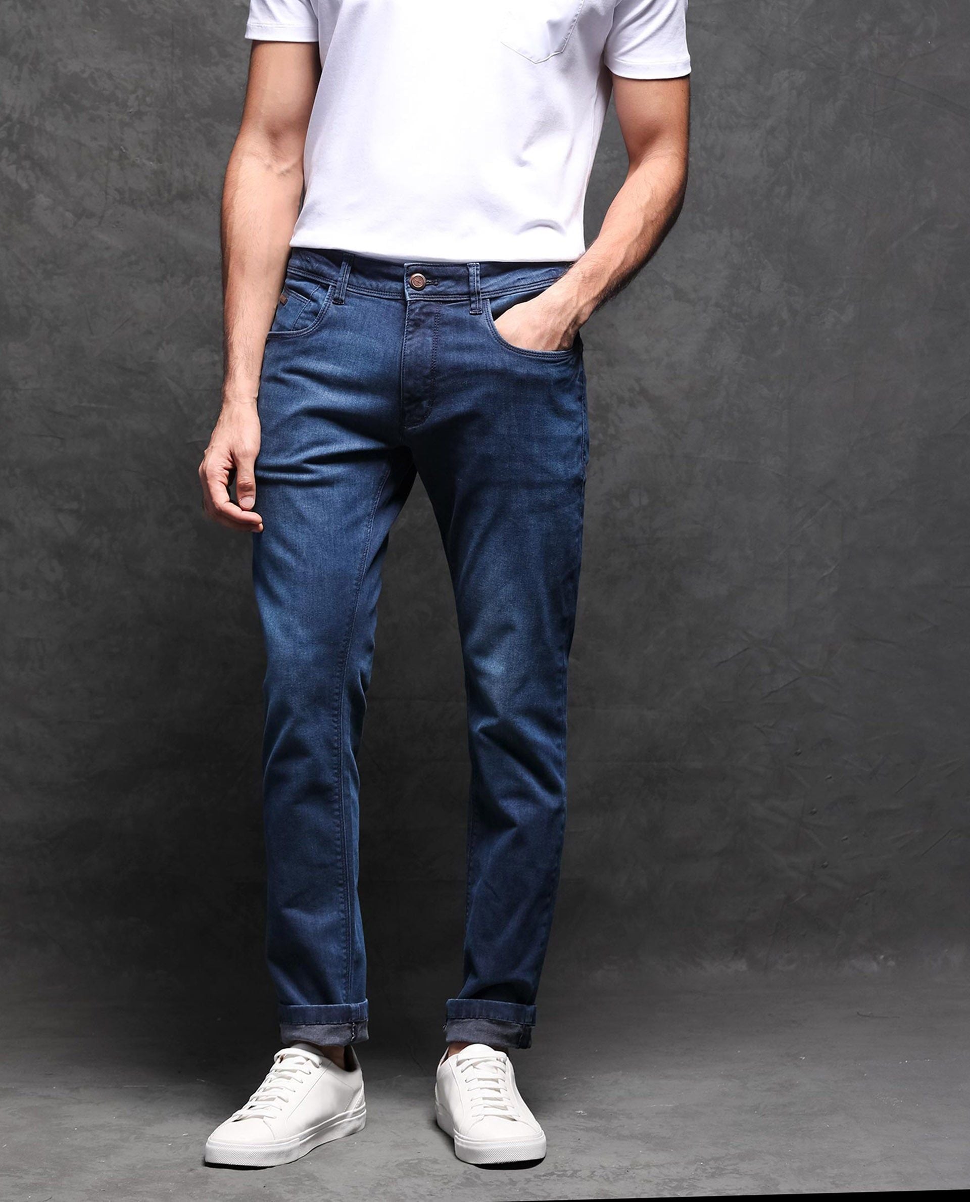 RARE RABBIT Men Monaco Slim Fit Cotton Stretchable Jeans