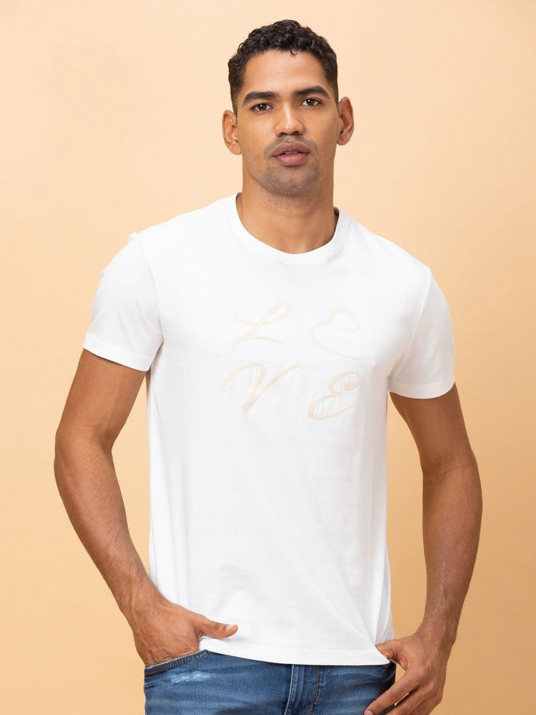 Being Human Men Printed Raw Edge T-shirt