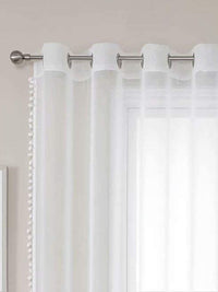 URBAN SPACE White Set of 2 Sheer Window Curtains