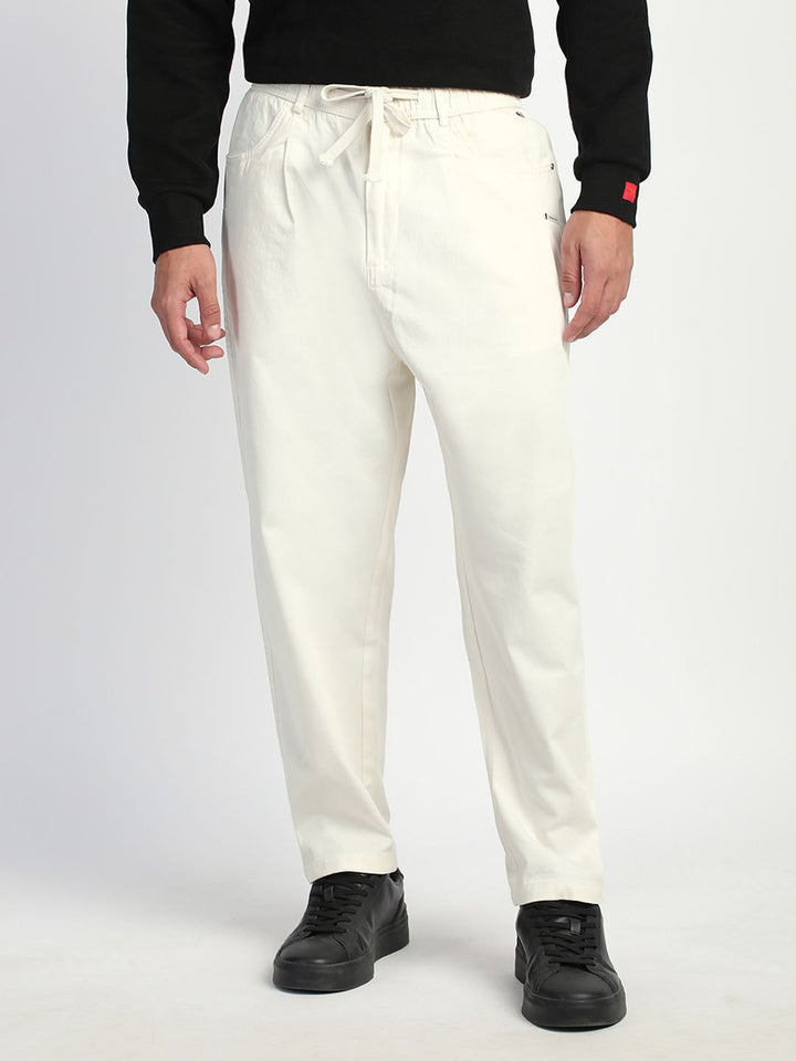 THE BEAR HOUSE Men Straight Fit  Mid-Rise Cotton Flat Front Trousers