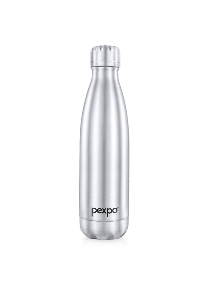 Pexpo Silver-Toned Electro-ISI Certified Thermosteel 24 Hrs Hot Flask Water Bottle 500 ml