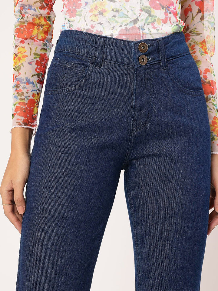 DressBerry Women Stylish Stitches Baggy Jeans