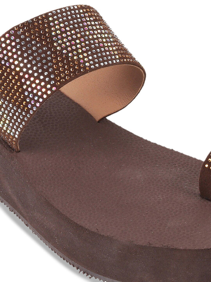 Mochi Embellished One Toe Flatform Heels